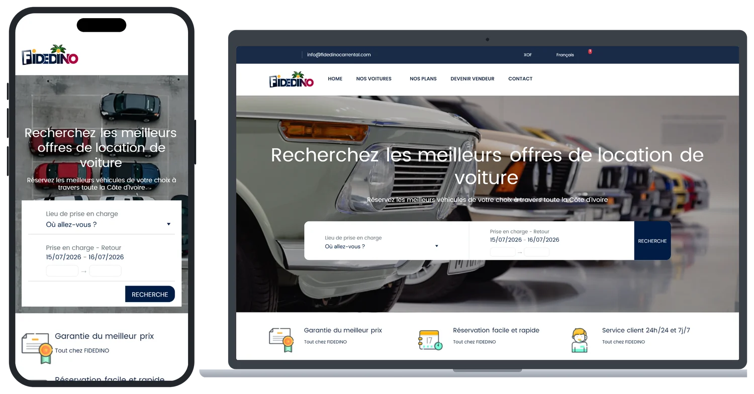 FIDEDINO sur téléphone et ordinateur